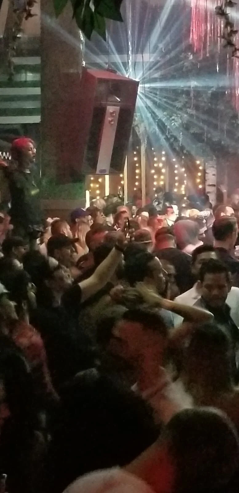 Crowd and Infinite loudspeaker installation at Space Nightclub in Miami
