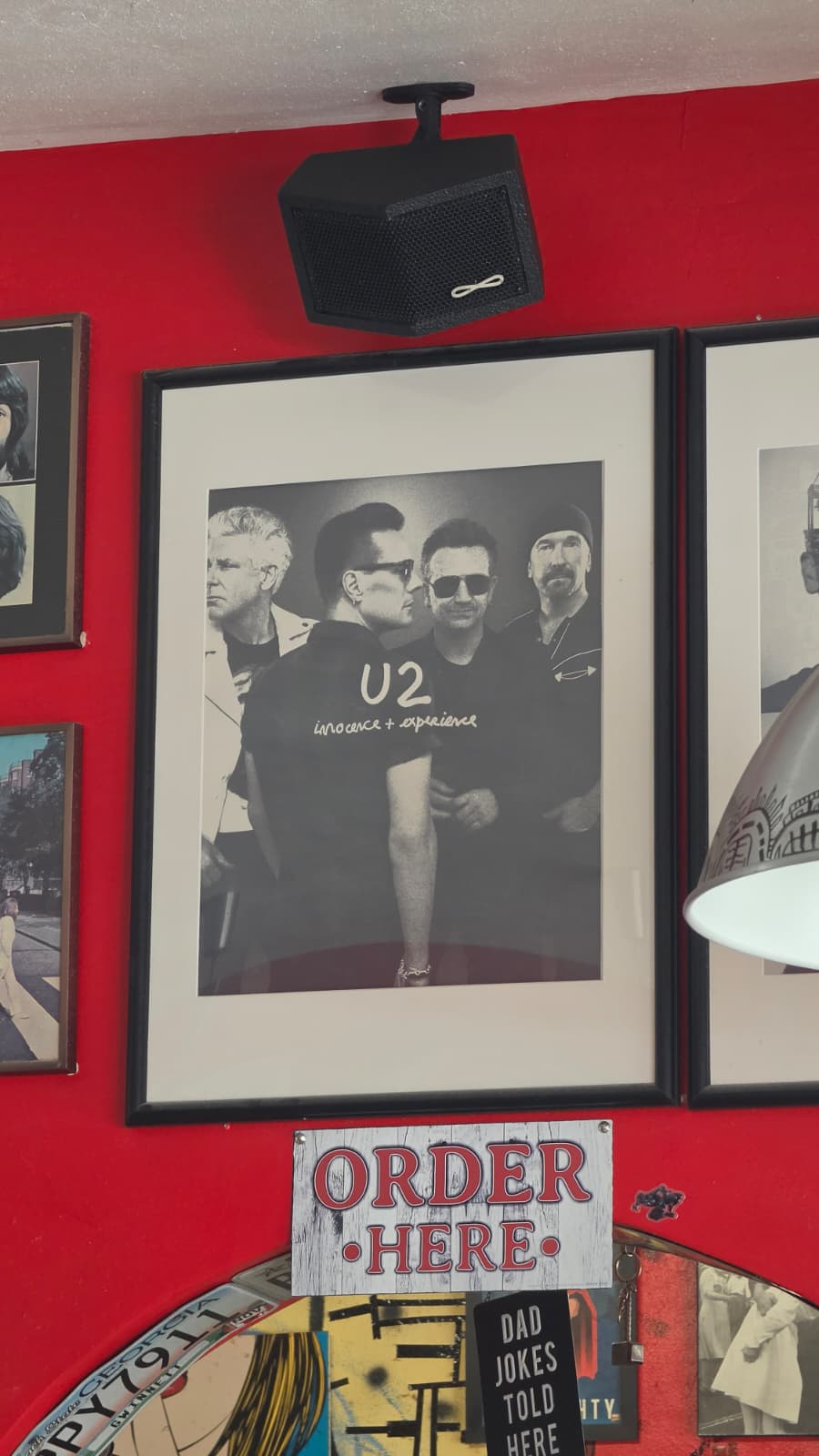 Infinite loudspeaker installed above a music venue wall